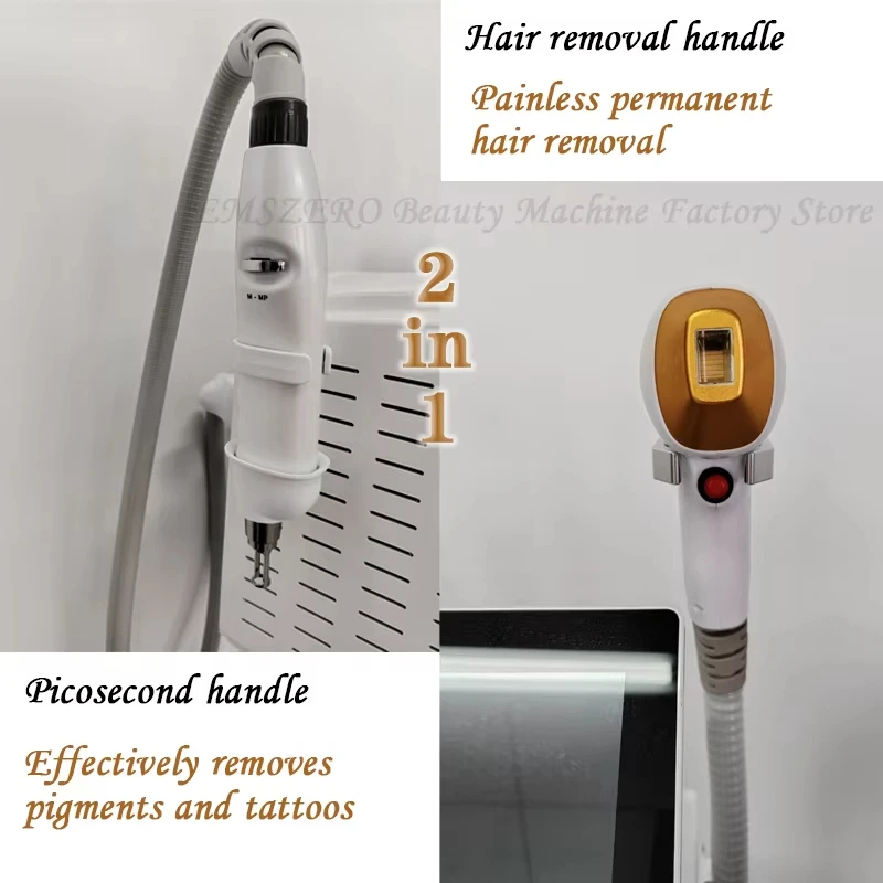 Diode Laser Picosecond Laser 2in1 3000W Diode Laser Hair Removal Tattoo Removal Machine with 3 Wavelength 755nm 808nm 1064NM