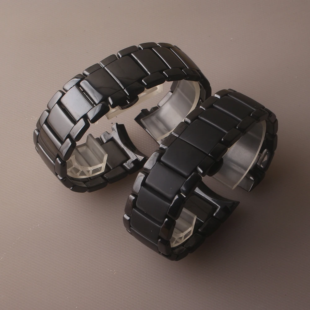 Польский черный керамический ремешок для часов, новый 22 мм 24 мм для часов Ar man AR1451 AR1452 AR1474 AR1475, сменный ремешок для часов с пряжкой, браслет