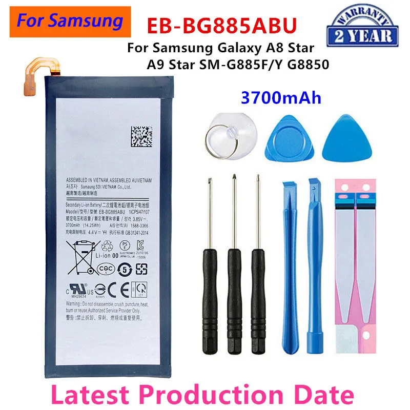 

Brand New EB-BG885ABU 3700mAh Replacement Battery For Samsung Galaxy A8 Star A9 Star SM-G885F/Y G8850 Batteries+Tools Kits