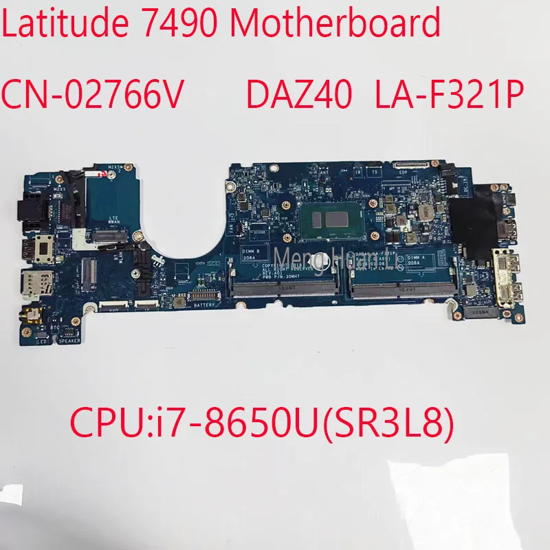 

Материнская плата DAZ40 Φ 7490 V для ноутбука Dell Latitude 02766 CPU: Φ (SR3L8) UMA 7490 Test OK