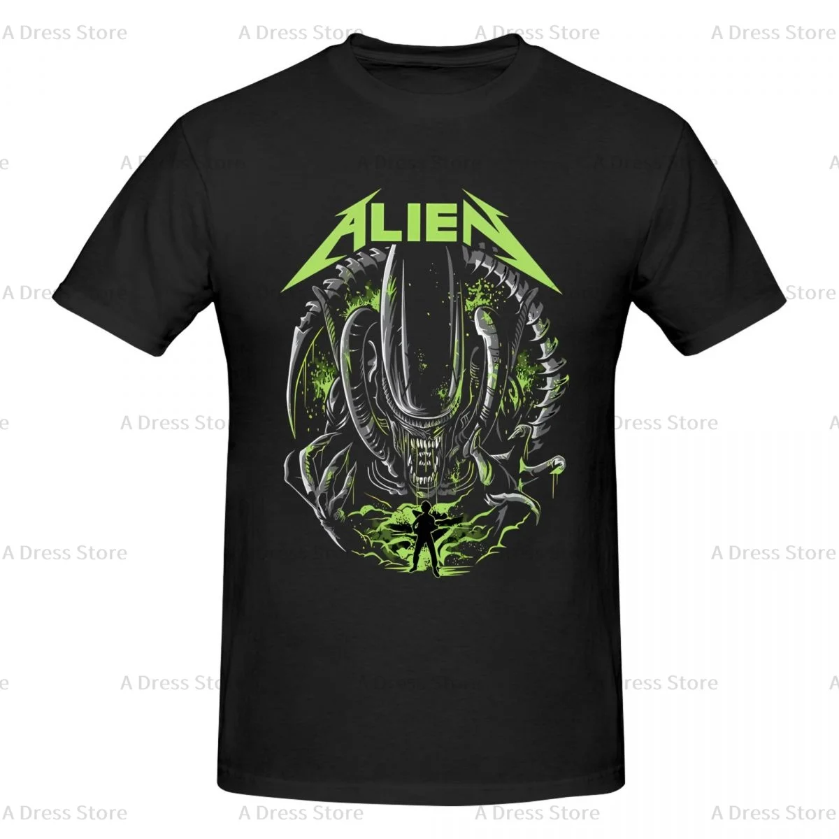 Xenomorph Essential Alien Mencosy Men's round neck T-shirt,Oversized print Tee Shirt,Casual Large Size Tshirt