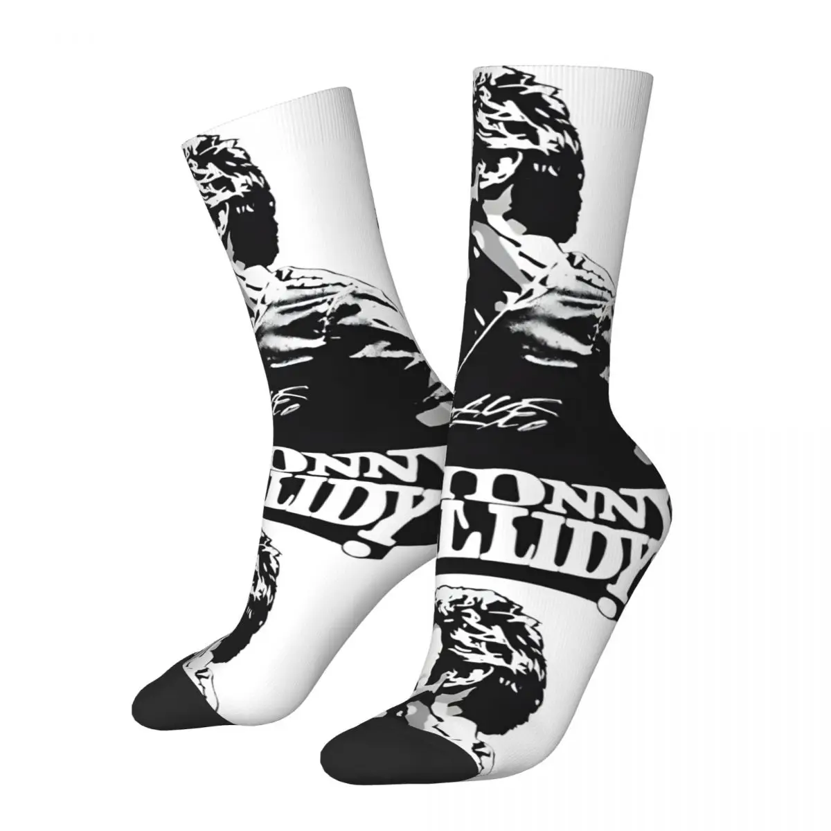 Funny Crazy compression Johnny Vocalist Sock for Men Hip Hop Harajuku Johnny Hallyday Happy Seamless Boys Crew Sock Casual Gift