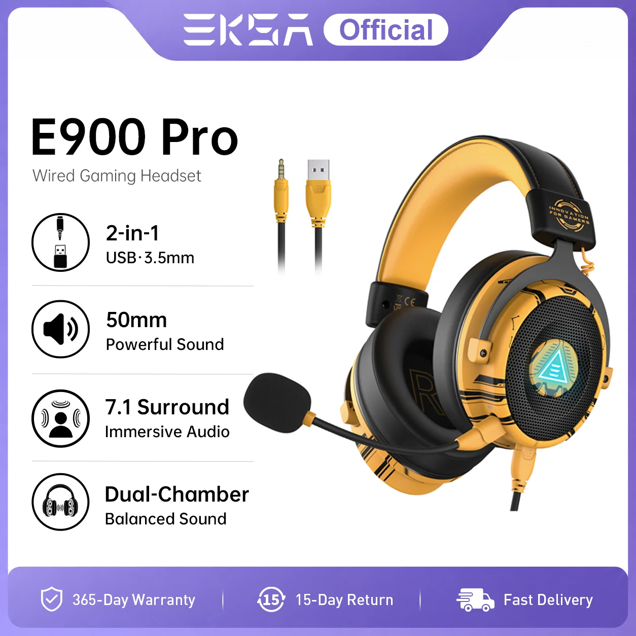 Gaming Headset 7.1 - سماعات ألعاب EKSA E900 Pro بتقنية