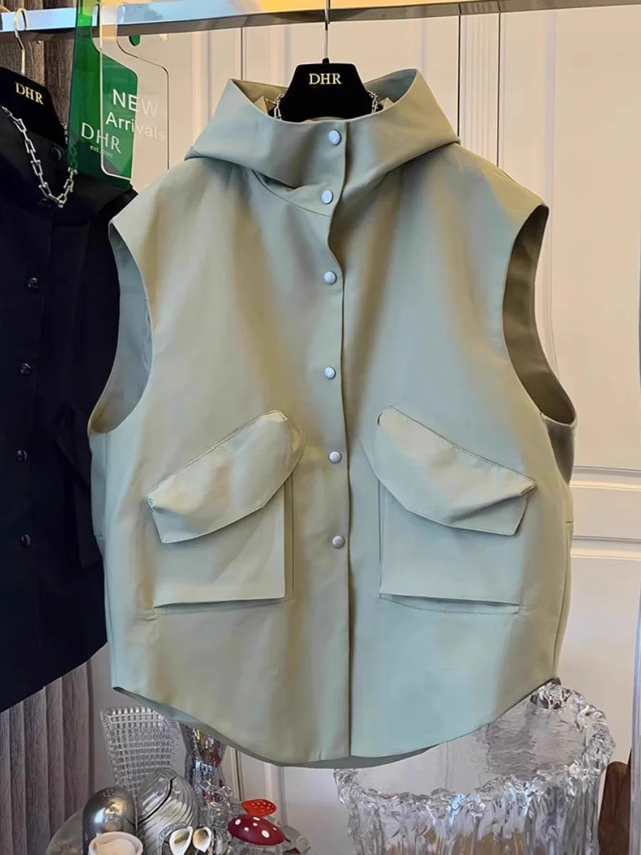 

Мужская ветровка-жилет Extra Large 300 Pou American Workwear с капюшоном, весна-лето, модный бренд, для пар...