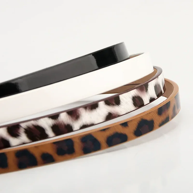 Fashionable Leopard Print Belts 1cm Ultra Thin PU Belt Woman Skirt Coat Decorative Belts Apparel Accessories