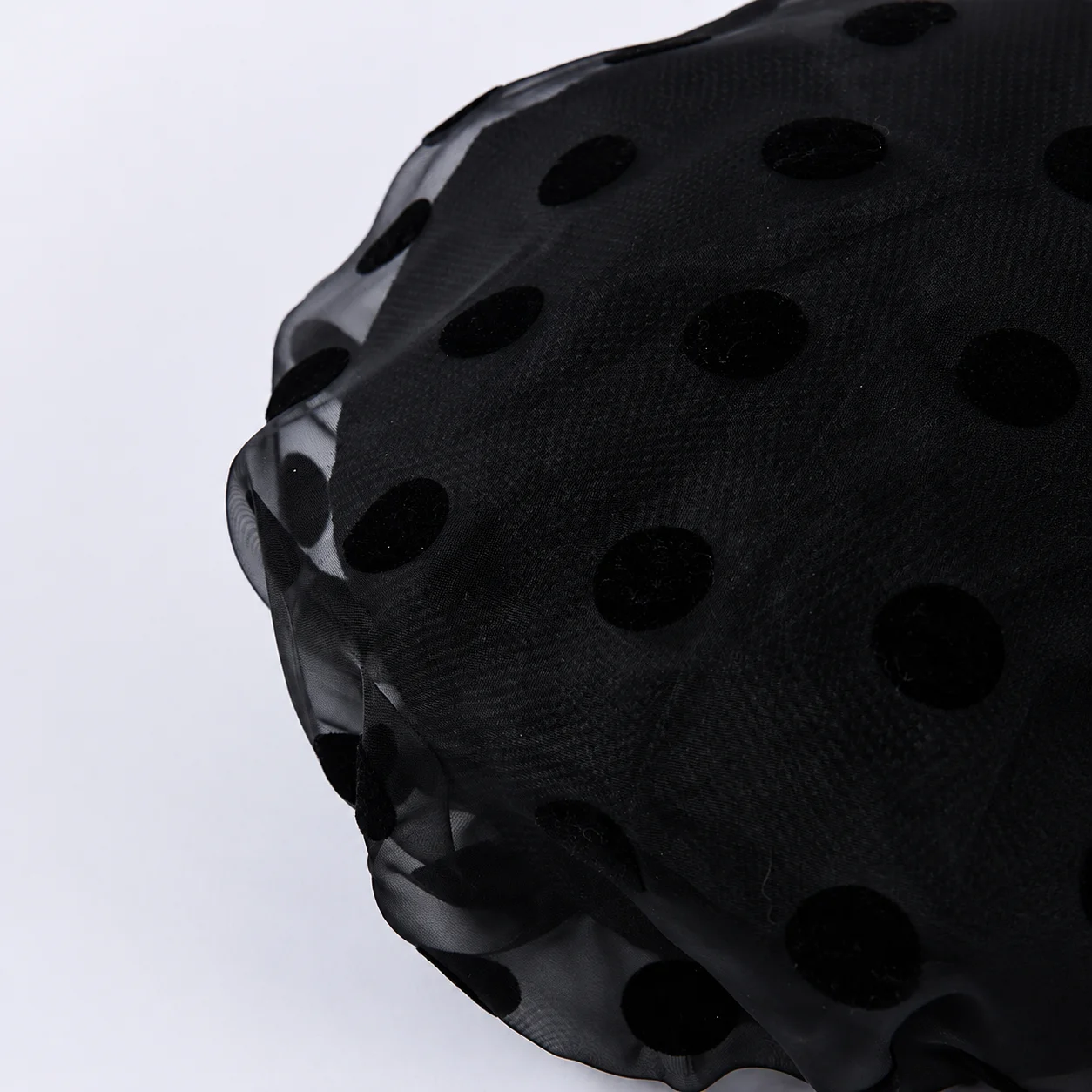 Organzowy Beret Retro Lekki Bezdaszkowy Kapelusz Regulowany Letni Kapelusz Składany Beret w Kropki Do Biura Moda Francuska Randki