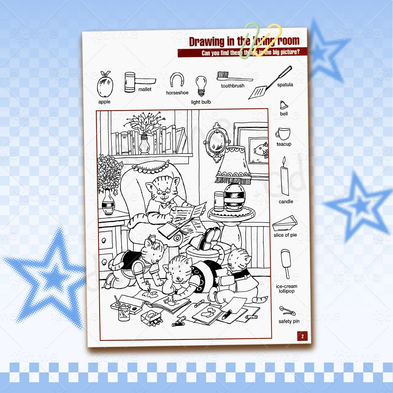 Versteckte Bilder: Konzentrationsfähigkeiten entwickeln mit einem Bildbuch mit versteckten Objekten für Erwachsenen-Malbücher, pädagogisches Graffiti-Malbuch – Detail 6