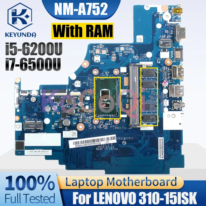 Imagem -02 - Laptop Motherboard Completo Testado para Lenovo Nm-a752 31015isk Notebook Mainboard I56200u I7-6500u Ram 4g 11s5b20l35897 5b20l35847