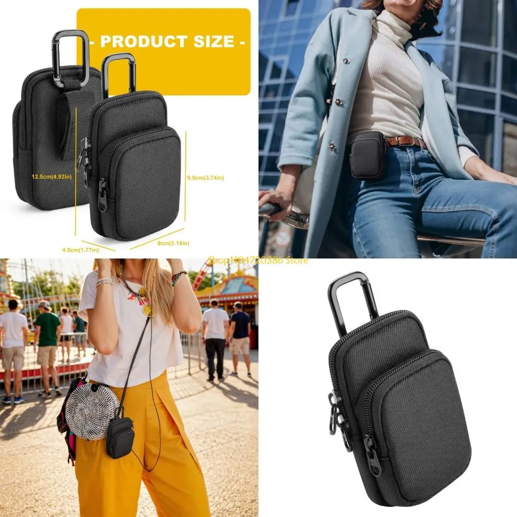 K0EA Attachment Case Digital Player Bag with Front Earphone Pocket Double Zippers