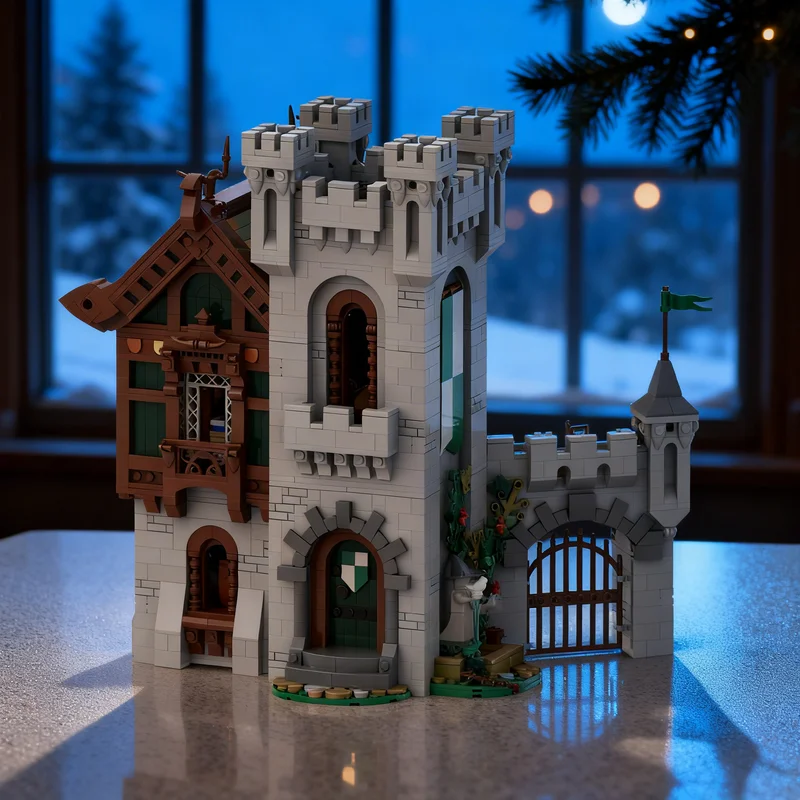 

4000 деталей MOC: Модель замка Хайленд Мэнор, конструктор, креативный подарок, декор для демонстрации, сборная модель премиум-класса для взрослых и детей, для дома и офиса