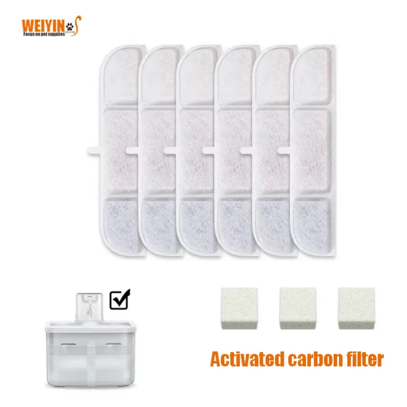 6/12PCS Pet Wireless Automatic Circulation Smart Drinking Fountain Filter Cartridge Suitable for Cat Drinking Fountain WFP6