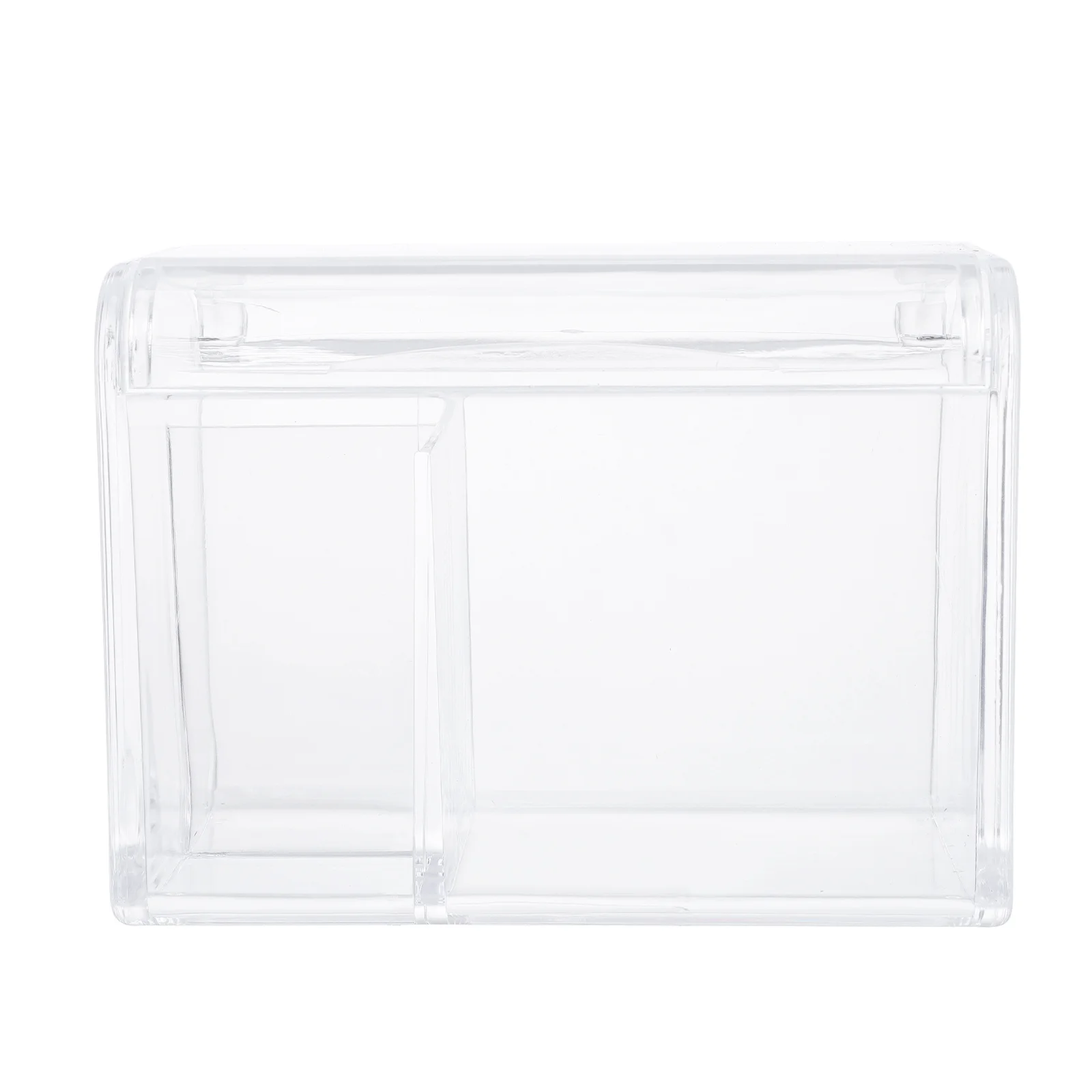 

Clear Storage Box Cotton Pad Organizer Compact Design with Cover Multi-Function Makeup Swab Holder Space-Saving Desktop