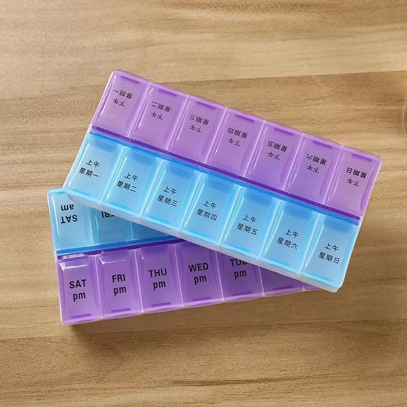 

14 Grids 7 Days Pill Medicine Case Morning Night Tablet Dispenser Organizer Pill Box Splitters Pill Storage Organizer Container