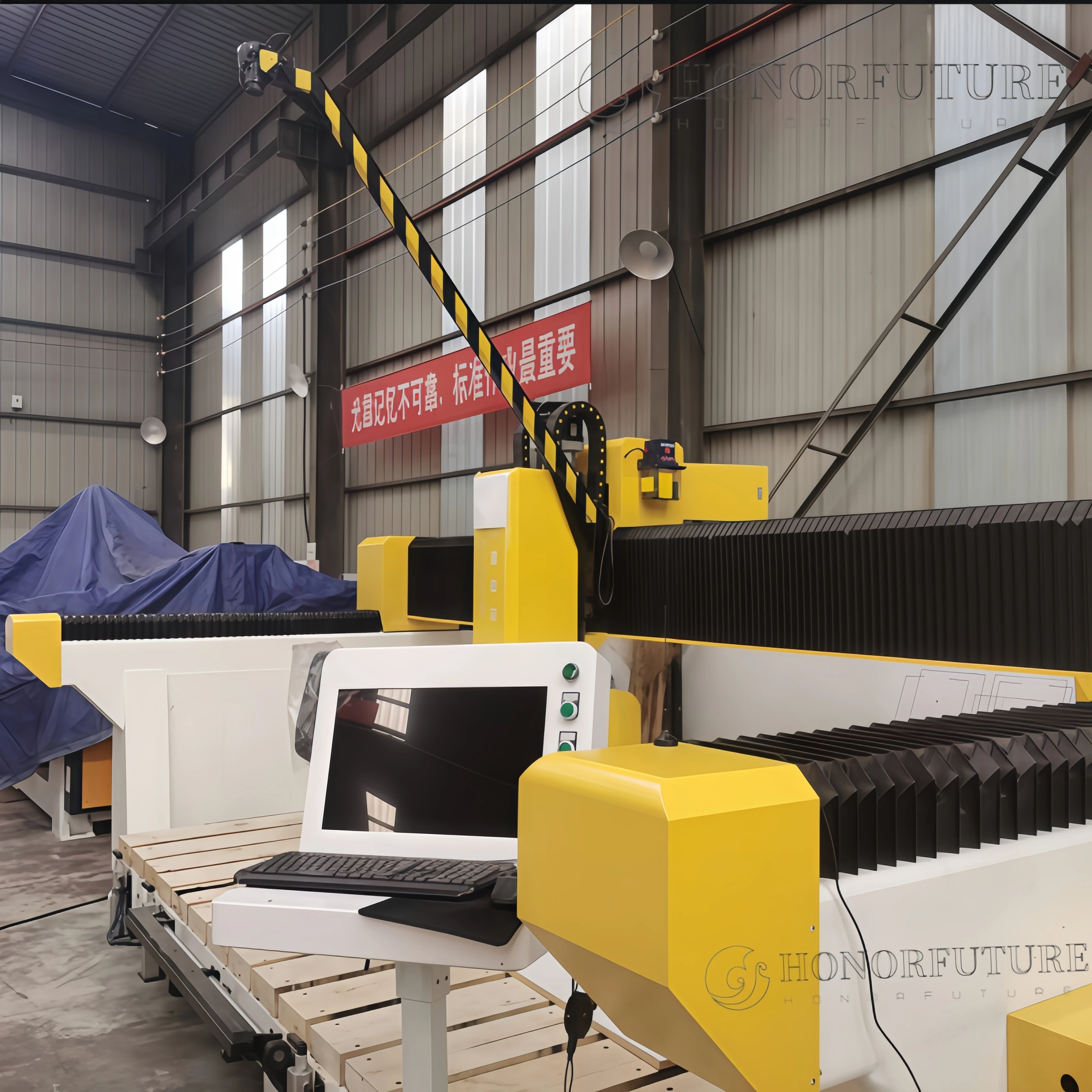 High Precision Multifunction Automatic 5 Axis Stone Processing Stone Cutting Machine CCD