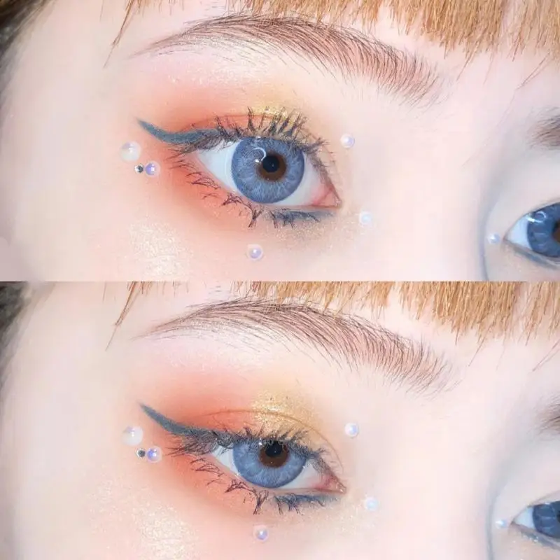 Sombra de ojos versátil con efecto de cristal, Tutorial de Maquillaje, párpados brillantes, pegatina de diamantes de imitación, 1-4 piezas