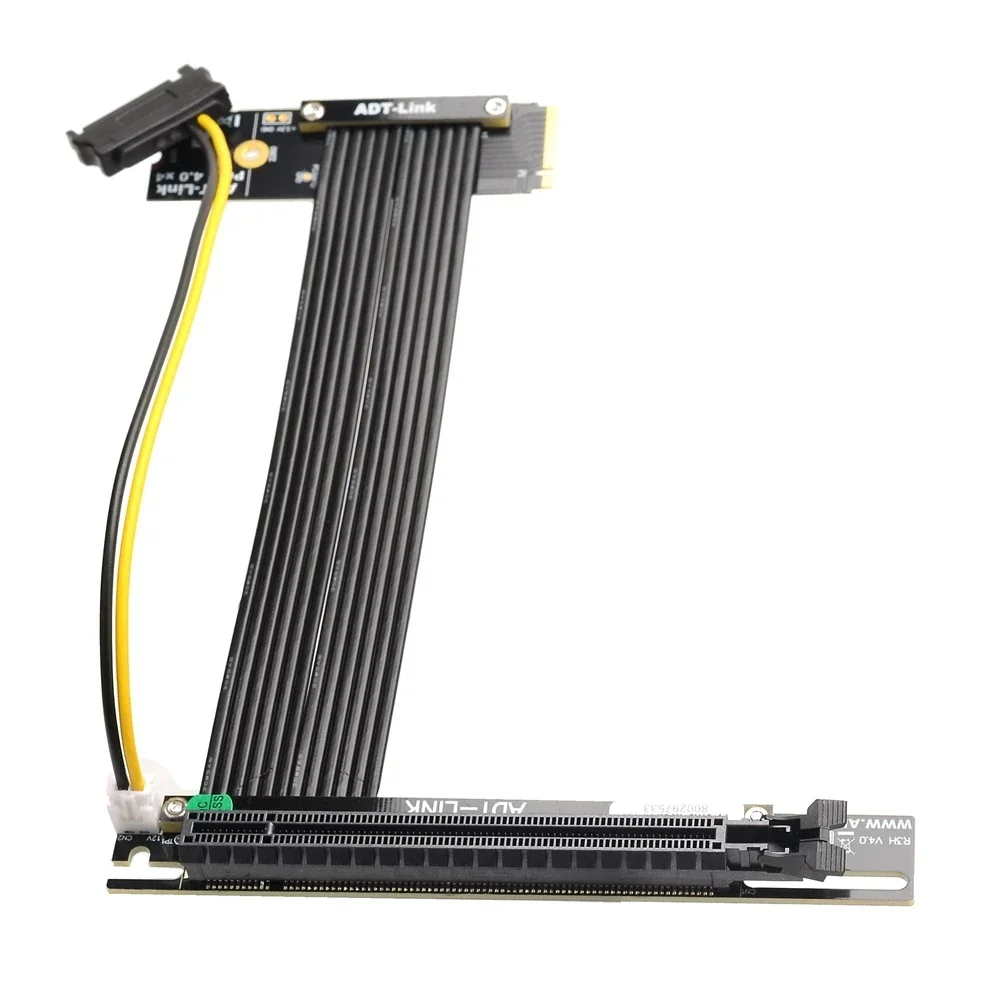 Adt-link universal pci-e 4,0x16 bis m.2 nvme ssd verlängerung kabel gen 4 m2 schlüssel m riser karten adapter w sata power gpu überbrückung kabel