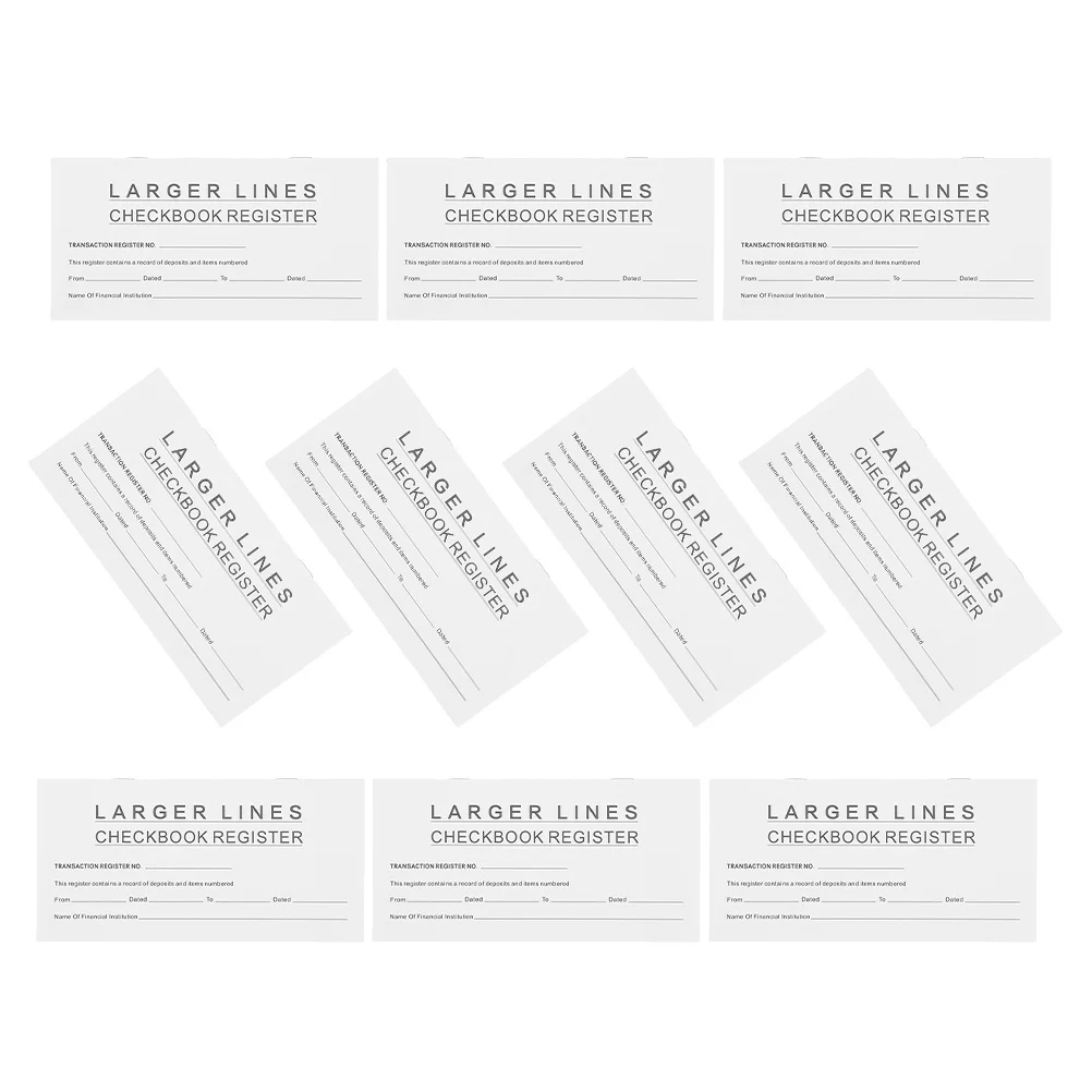 

10Pcs Checkbook Register Blank Transaction Log Personal Financial Management Notebook Portable Tool Ideal Wallet Folder