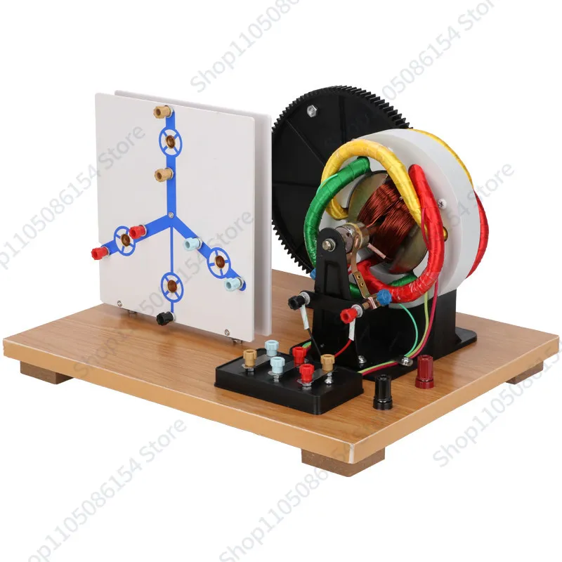 Hand-cranked three-phase AC/DC generator electrical high school motor model teaching power supply demonstration