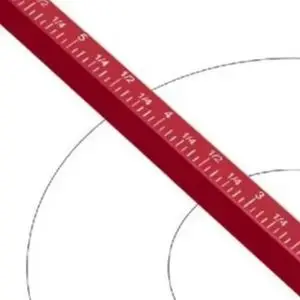 Red Aluminum Alloy Adjustable Drawing Ruler 360 Degree Rotating For Compass Scribe Center Finder For Metric Measurement Tool