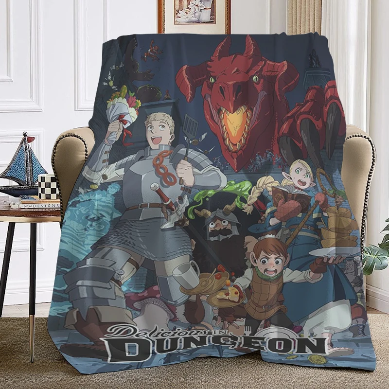 Warm Winter Blankets Dungeon Meshi Custom Bed Fleece Camping Nap Decorative Sofa Blanket Microfiber Bedding Fluffy Soft Blankets