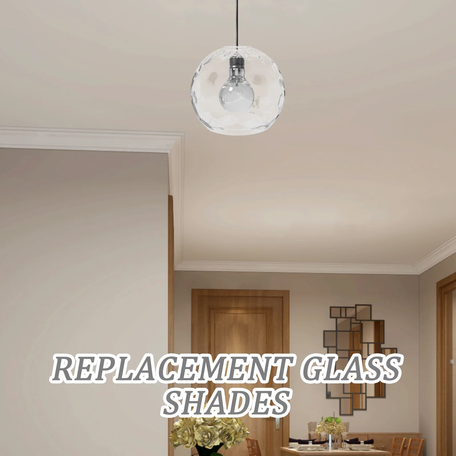 

Glass Globe Lamp Shade Replacement Cover Simple Round Design for Ceiling Pendant Table Lamp Decorative Light Fixture