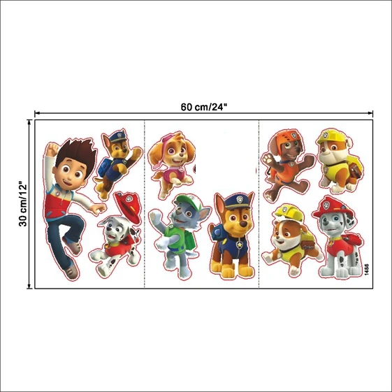 Heiße Paw Patrol Wandaufkleber für Kinder, Jungen, Mädchen, Wohnzimmer, moderne Heimdekoration, Zubehör, PVC, abnehmbares Papier, DIY-Dekoration – Detail 7