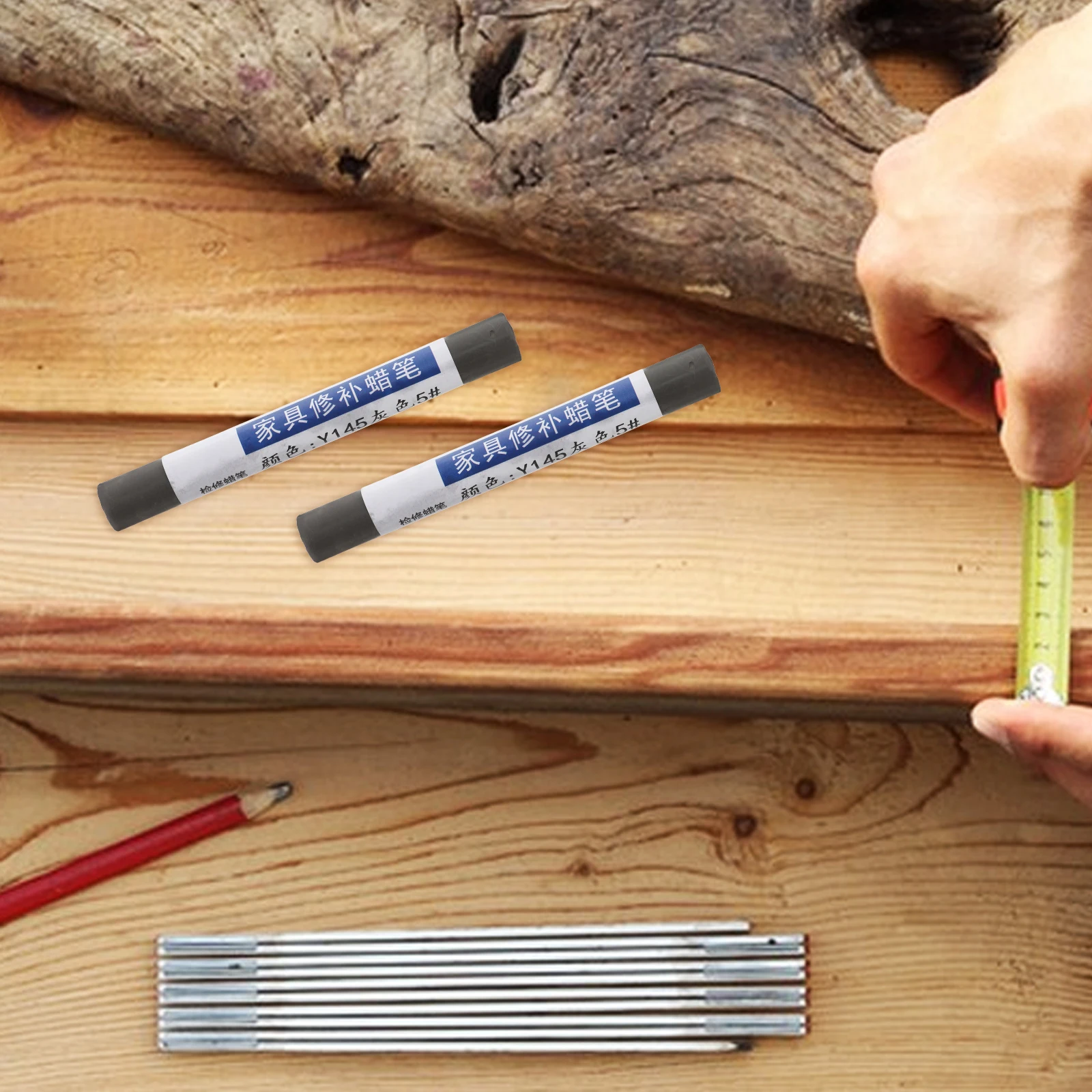 

3pcs Furniture Repair Crayons Wood Markers Scratches Nail Holes Fill Stick Pen Wax Color Correction Touch up Kit Refinishing