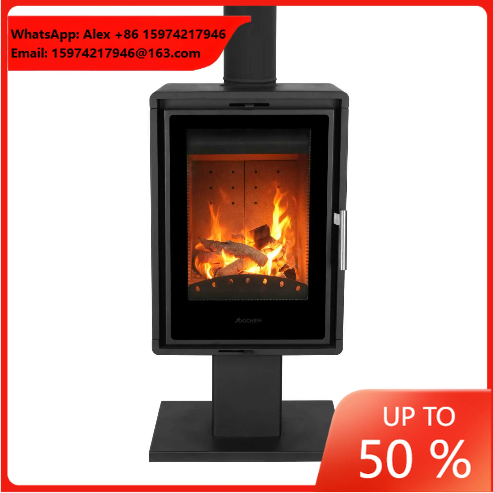 Modern Indoor Heating Wood-Burning Fireplace Freestanding Eco-friendly Curved Real Fire Design Living Room JOOCHEN 1 Year