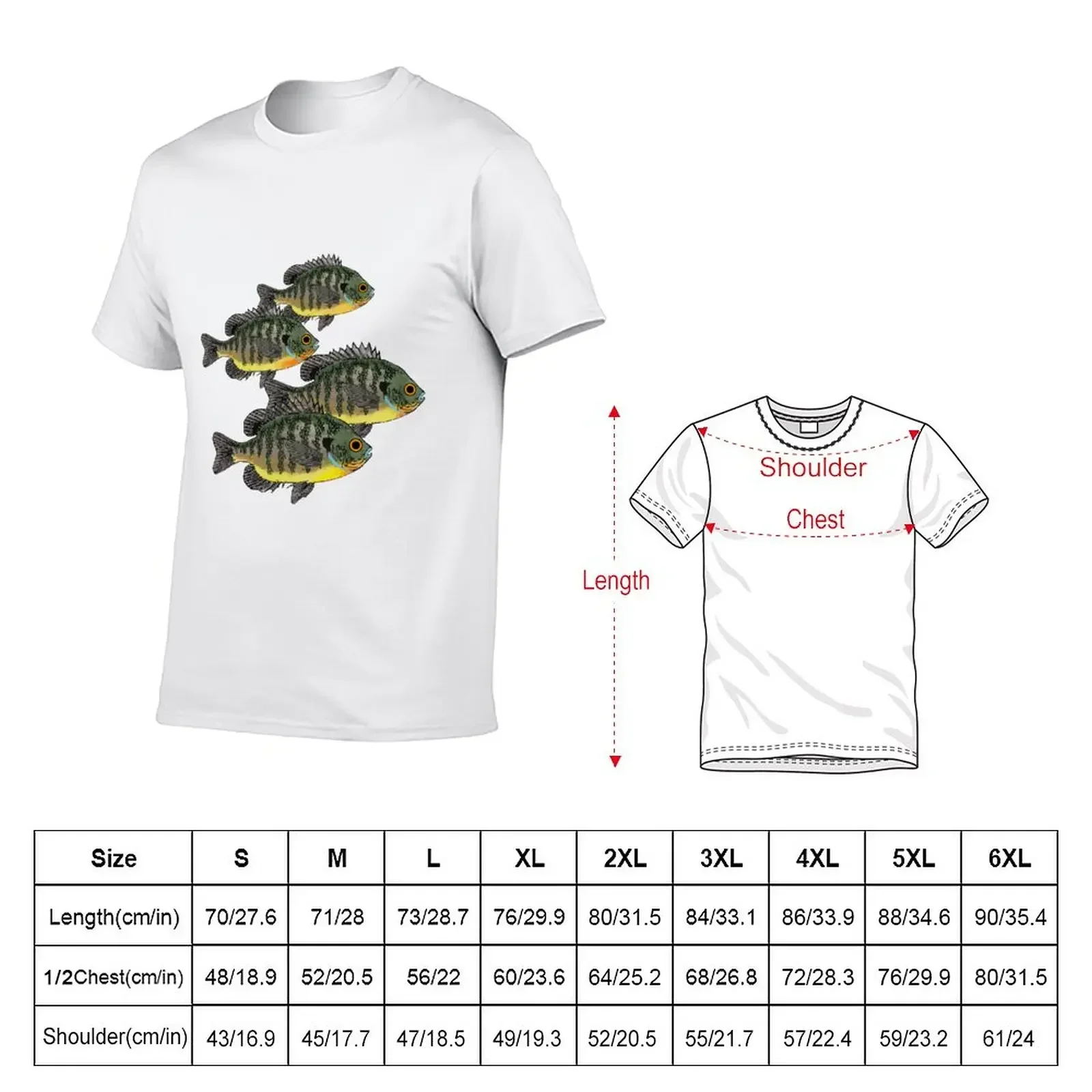 Bluegill Sunfish School T-Shirt summer clothes quick drying mens graphic t-shirts anime