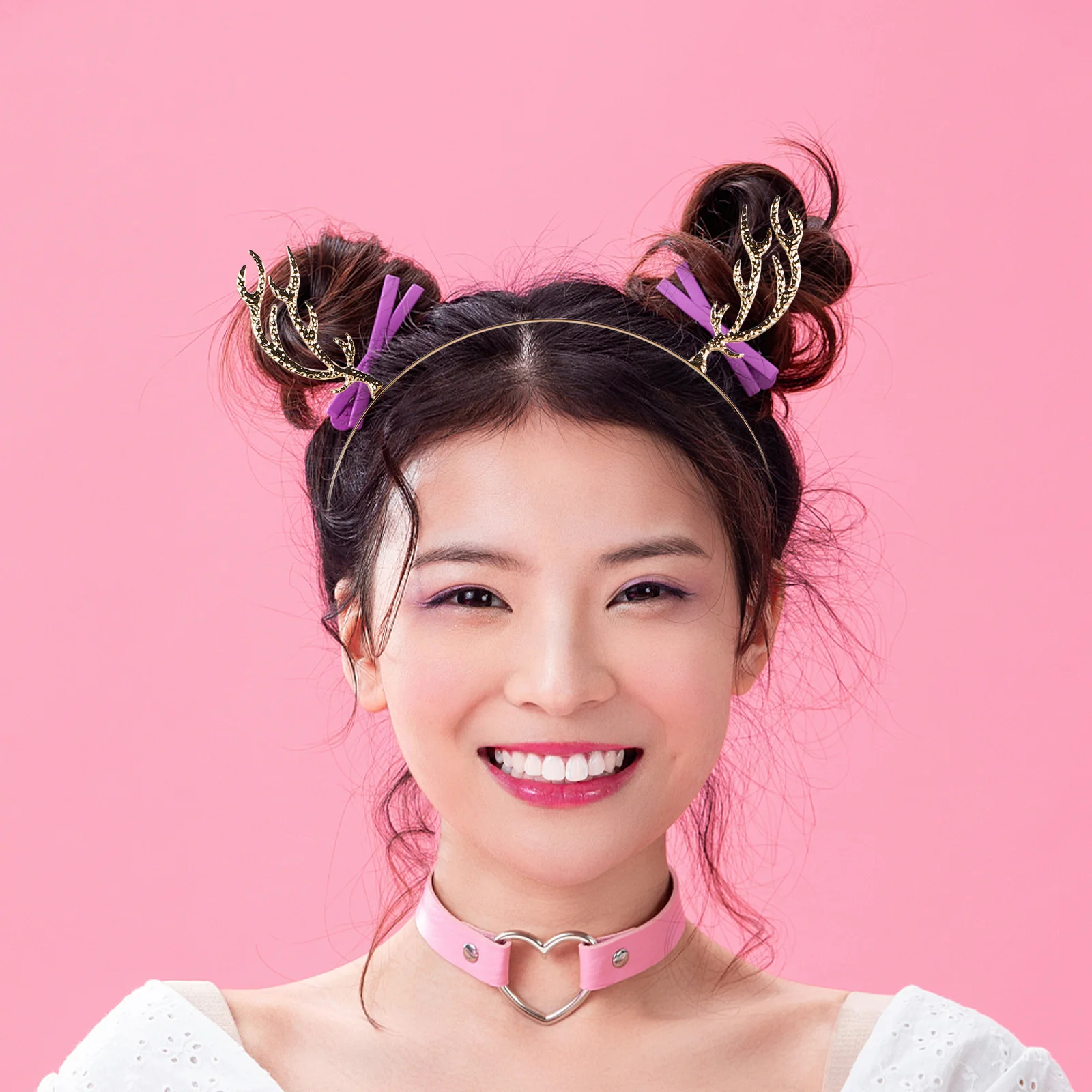 قرن الوعل عقال عيد الميلاد الرنة المعادن حجر الراين الشعر هوب عطلة حزب مهرجان اكسسوارات قرون الغزلان رباط شعر