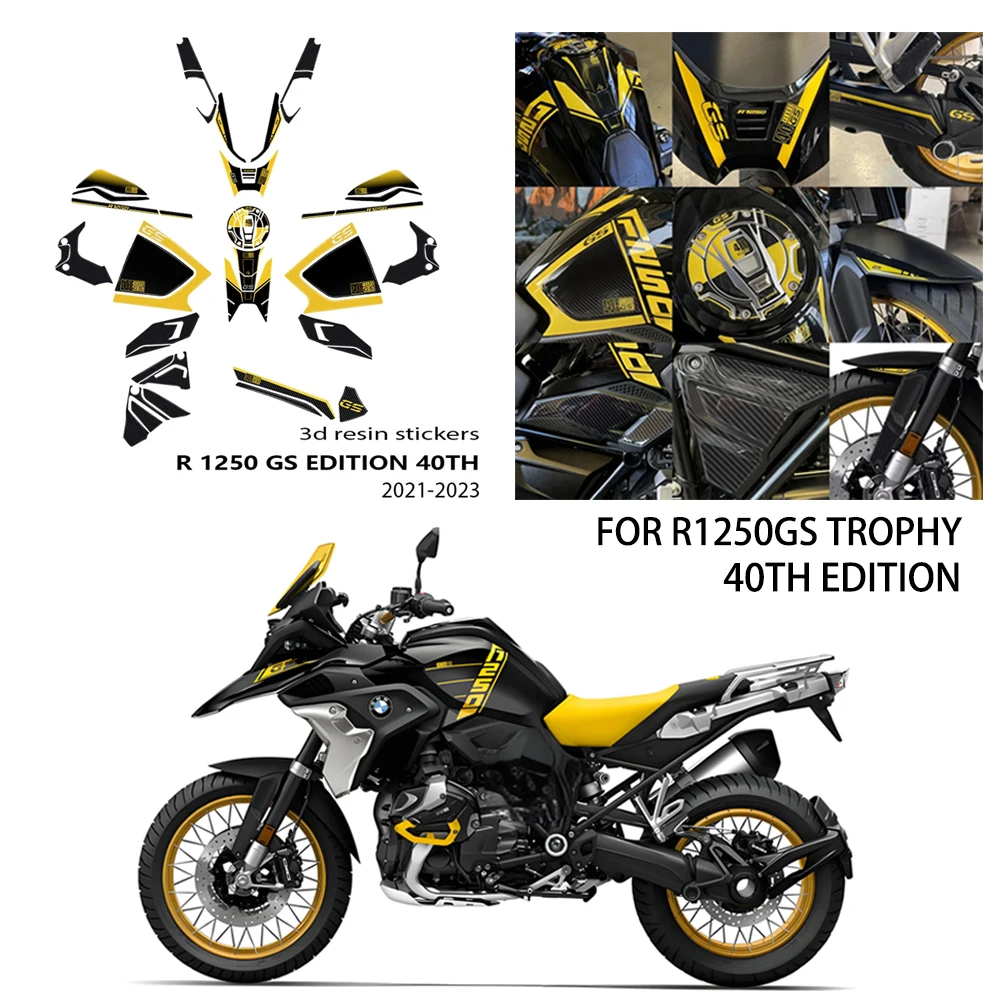 R1250GS TROPHY Modification Accessories Motorcycle 3D Epoxy Resin Sticker For BMW R 1250 GS Trophy 2023 R1250GS 40th Edition Kit