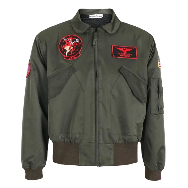 Top Gun Jacket Maverick Bomber Cosplay Pilot Costume Jacket Zipper Jackets For Halloween Carnival