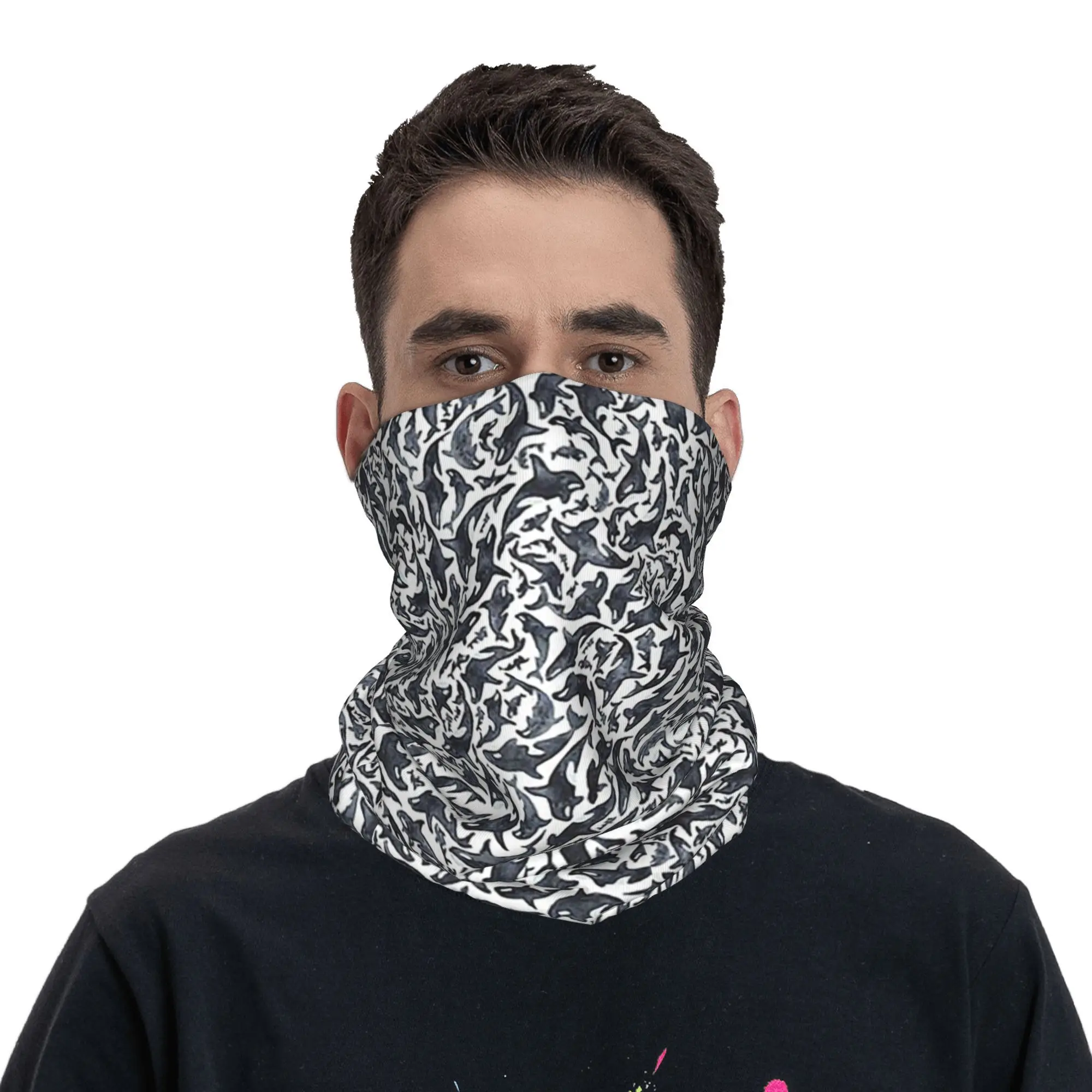 

Orca Aquatic Sea Ocean - футболки Killer Whale Bandana Neck Gaiter Шарф с принтом Многофункциональная маска для лица Пеший туризм Рыбалка