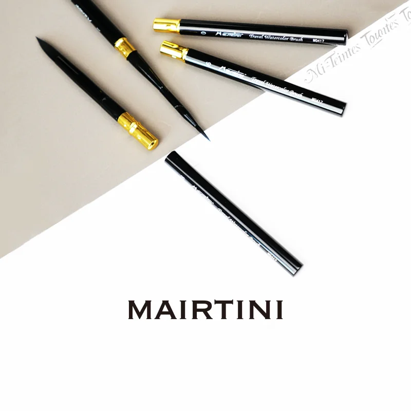 Mairtini Travel Portable Folding Watercolor Paint Brush Professional Squirrel Hair for Watercolor Acrylic Paint Nail Paint Tool