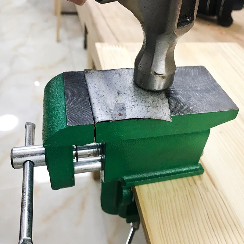 Bench Vise With Anvil Small Household Table Vise Flat Knocking Flat-Nose Pliers Multi-Functional Clamp Handmade Diy Tool