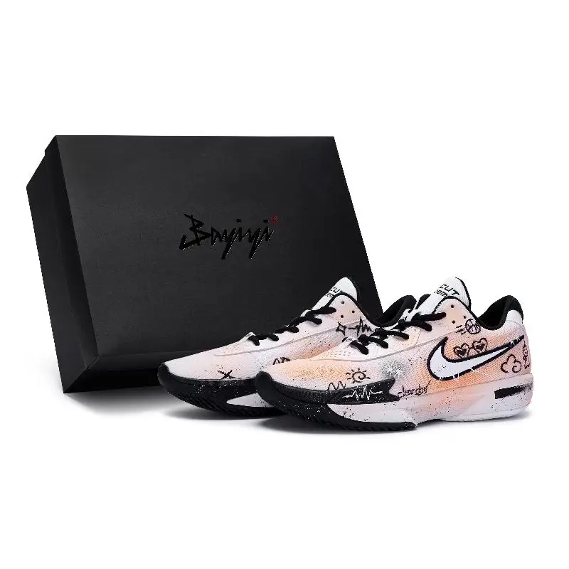 【Personalizza】Nike Air Zoom GT Scarpe da basket Cut Academy da uomo Scarpe da ginnastica basse nere/bianche FB2598-100