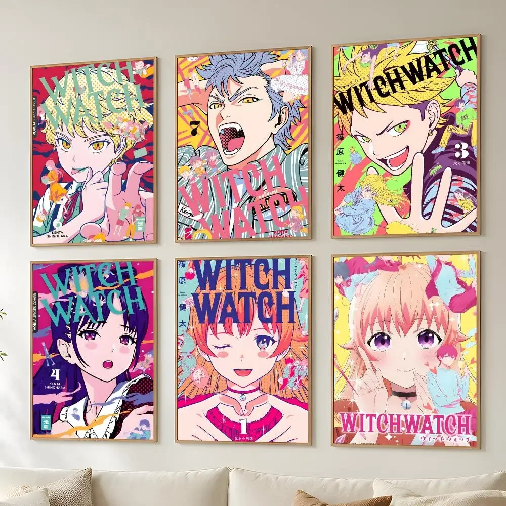 Anime W-WITCH WATCH Poster Aesthetic Poster Wall Art Vintage Print Modern Home Decor Bedroom Living Room
