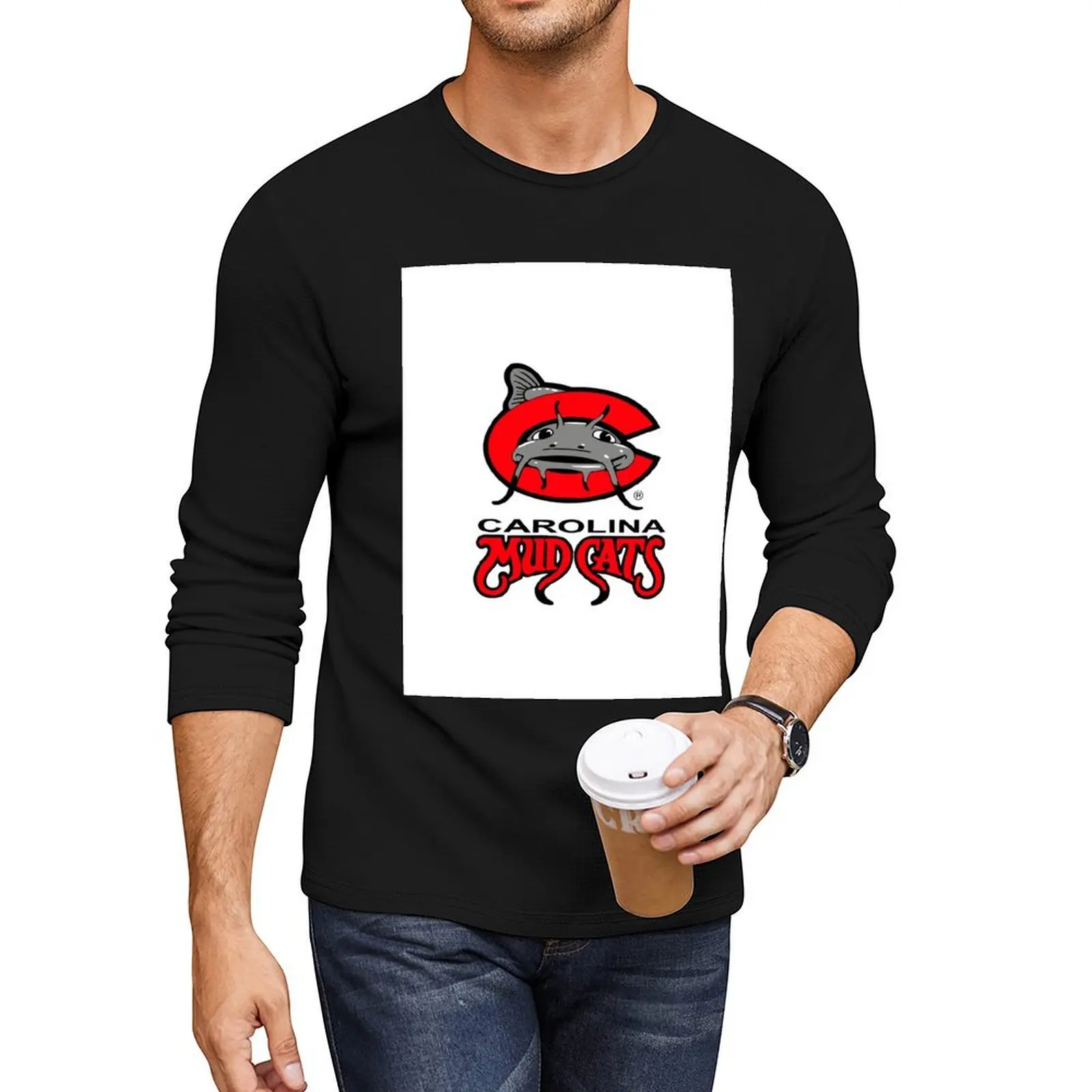 Carolina Mudcats Long T-Shirt graphic t shirts tops vintage t shirt plus size tops mens workout shirts