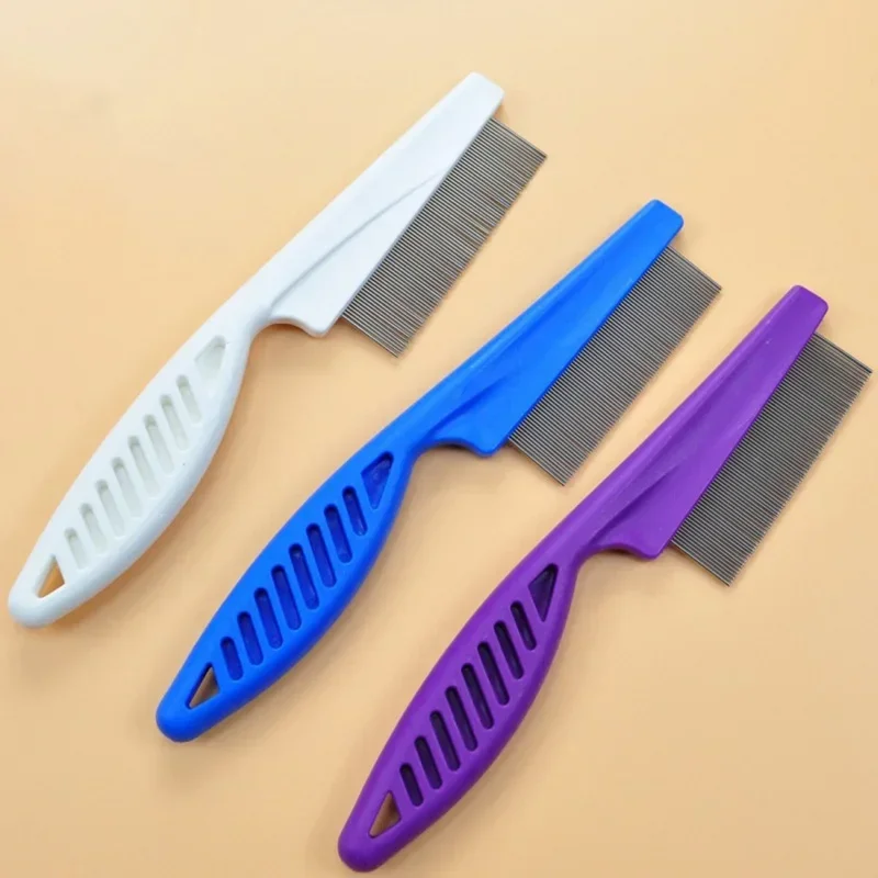 1PC Cat Dog Pets Hair Grooming Comb Flea Shedding Brush Puppy Dog Stainless Comb Hair Combs Cats Dogs Bath Cleaning Supplies