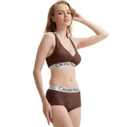 Comfortable Lady Boxer Shorts Wide Belt Letter Print Boyshort Sexy Panties Wrap Buttocks Underpants Seamless Women's Underwear