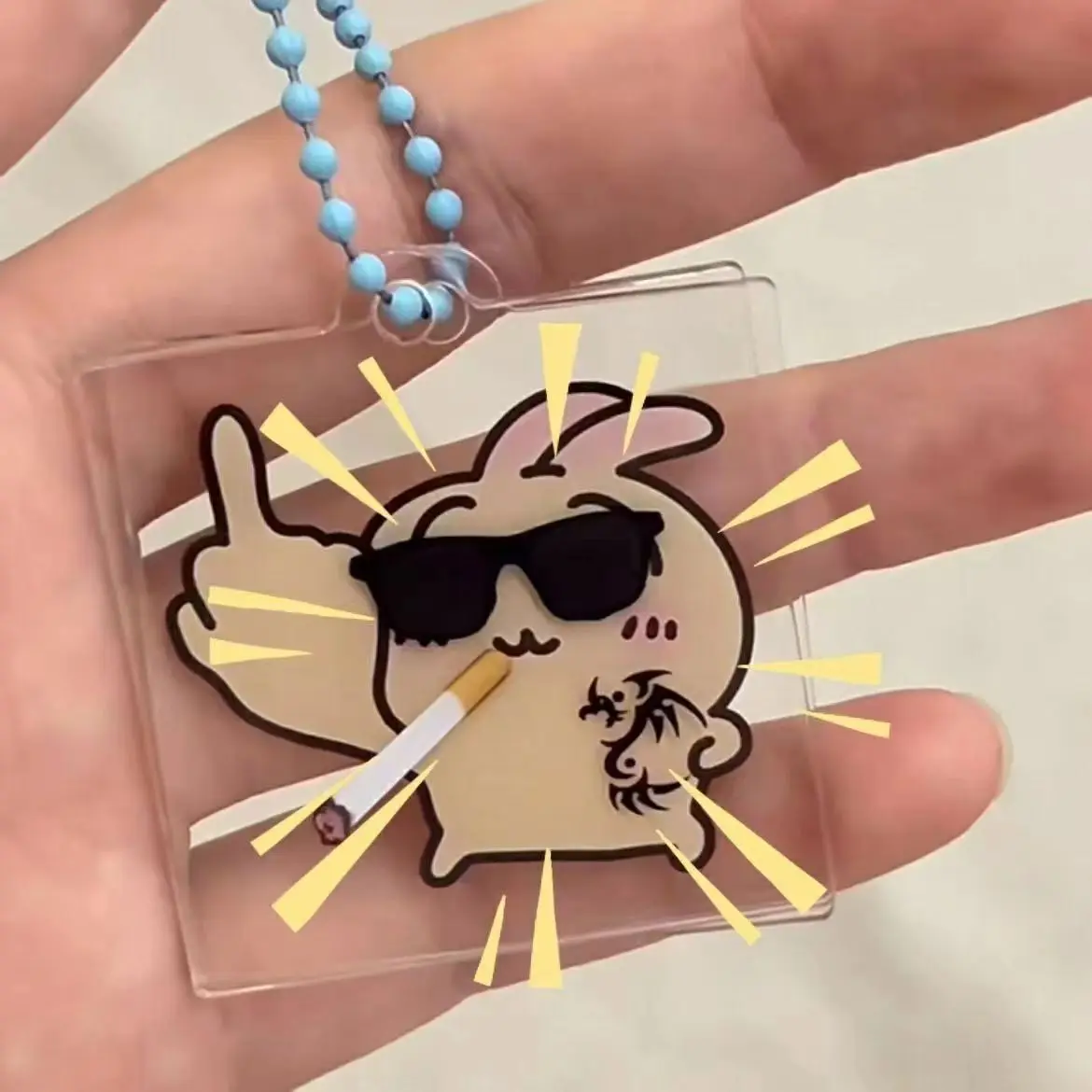 Super Cool Kawaii Japanese Acrylic Keychains Ring for Accessories Bag Pendant Key Chain ハチワレ ちいかわ Jewelry Fan Love Gifts