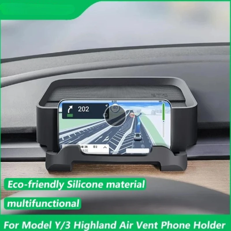 

For Model Y/3 Highland Mobile Phone Stand ETC Stand Vent Silicone Storage Box Tissue Box Auto Parts