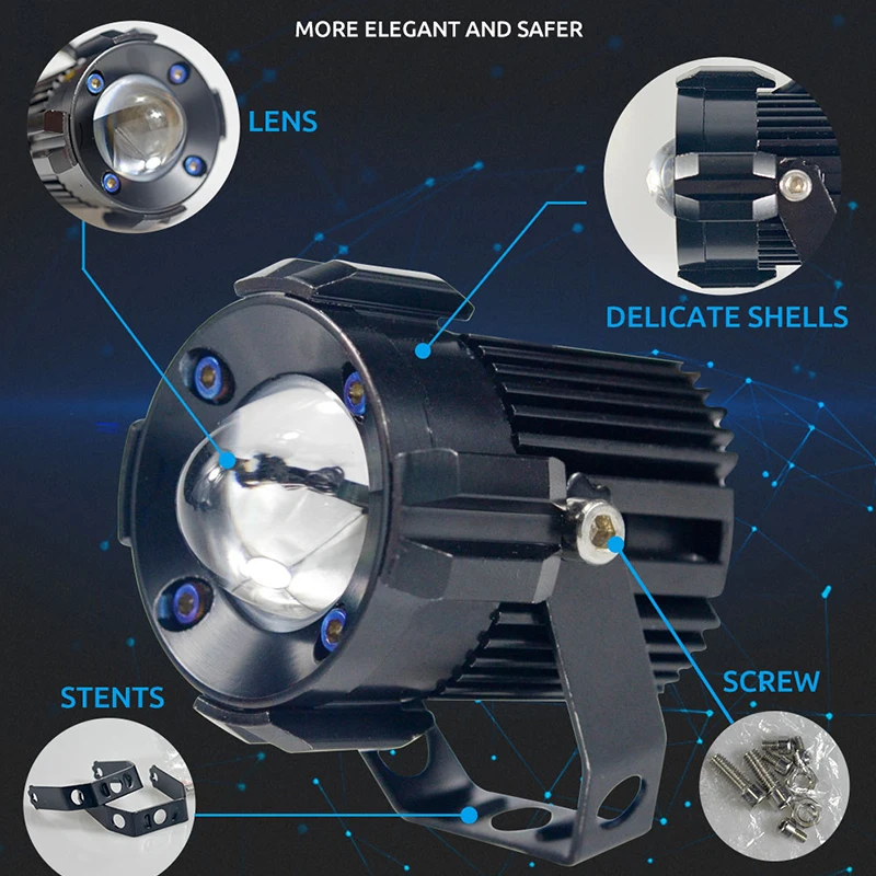 60W Motorcycle LED Headlihgt CSP chip led additional Headlamp bulb moto Fog lamp High low light motorcycle Spotlight Scooter 12v
