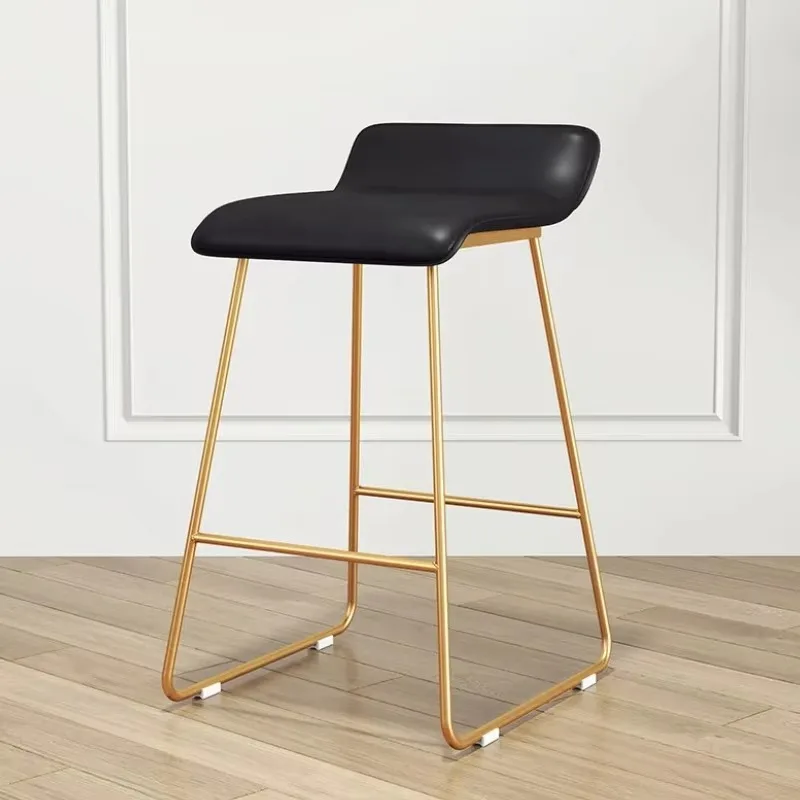 

Gold Legs Commercial Bar Stool Back Faux Leather High Chair Luxury Bar Stool Sturdy Nordic Sgabello Cucina Alto Modern Furniture