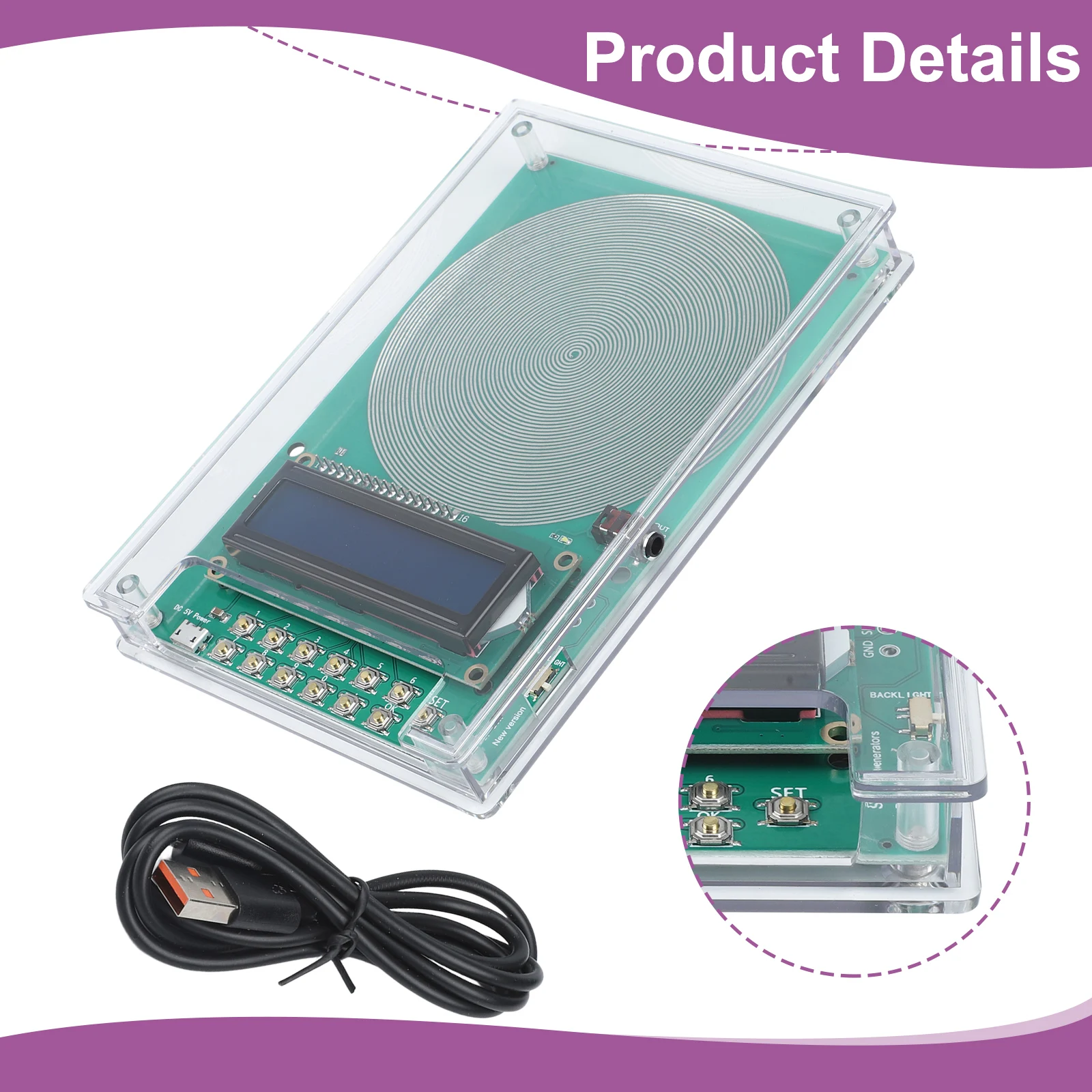 Meditation Device 7.83Hz Resonance DC And USB Power Options Portable Travel Friendly Frequency Generator Plastic