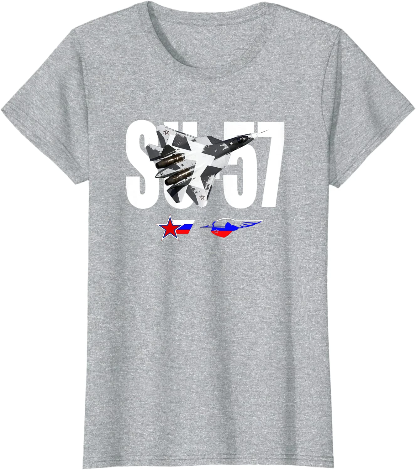 Russian Aerospace Force Sukhoi Su-57 Stealth Fighter T-Shirt. Premium Cotton Short Sleeve O-Neck Mens T Shirt New S-3XL