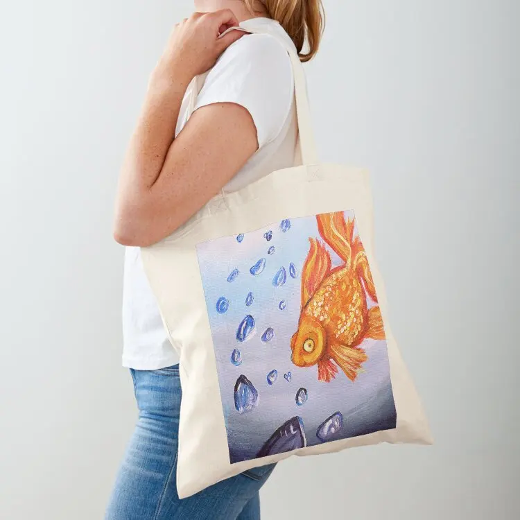 

gold fish by meaghen king Tote Bag shopping bag logo hand bag Gift bags Cloth bags