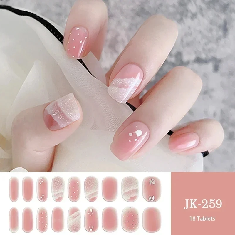 

New Arrival Semi-Cured Gel Nail Patch Slider Adhesive Waterproof Long Lasting Full Gel Nail Sticker Harden in UV Lamp Manicure