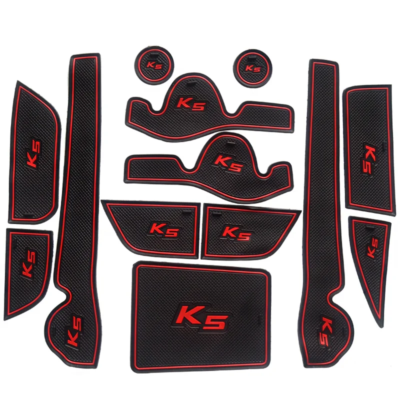 

Car Anti-Dirty Pad Door Groove Gate Slot Cup Armrest Storage Pad Mat For Kia K5 2011 2012 2013 2014 2015