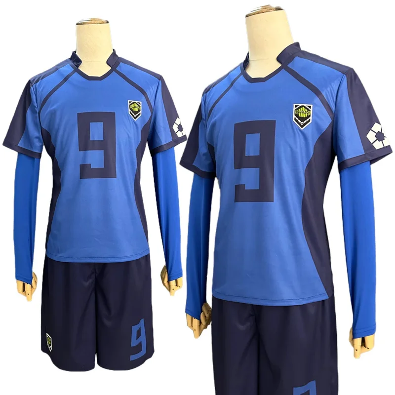 HOLOUN Blue Lock Anime OTOYA No.9 Cosplay Costume Wig Football Team Uniform Embroidery Logo Daily Sport Wearing Rose Net JS4083